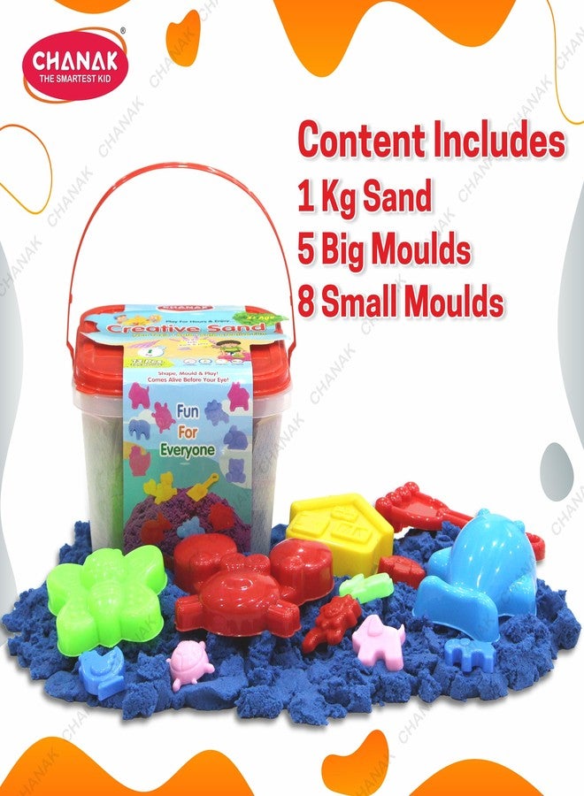 Chanak 1kg Creative Sand Box for Kids, Sand Kit with 5 Large Moulds & 8 Small Moulds, Non-Toxic and Stain Free, Indoor and Outdoor Kid Activity, Suitable for Kids Above 3 Years, (1KG), Multicolor - Image 5